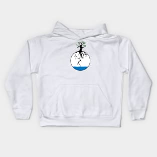 Tree with root in the water Kids Hoodie